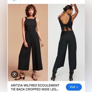 Aritzia Wilfred Ecoulement Tie Back Wide Leg Jumpsuit